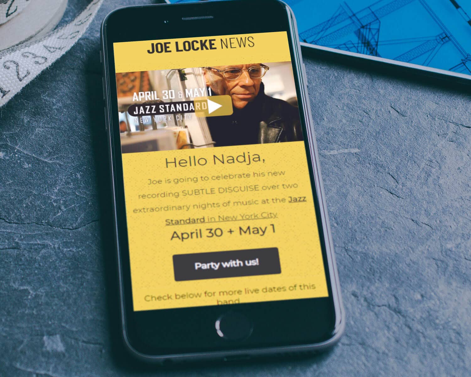 Joe Locke promo email